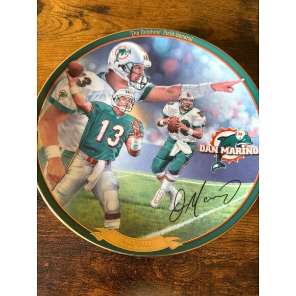 Dan Marino Dolphins Field General Collector Plate By Bradford Exchange Vintage - Picture 5 of 10
